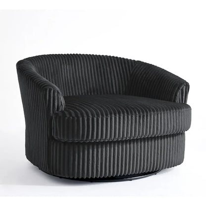 Lot de 2 fauteuils pivotants ronds surdimensionnés en velours côtelé moelleux de 43 po de large avec oreillers