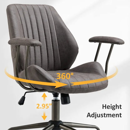 OVIOS Chaise de bureau ergonomique en suède avec soutien lombaire
