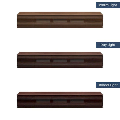 Meuble TV minimaliste avec tiroirsConsole multimédia en bois massif avec placards, porte abattante, placage noyer, entièrement assemblé
