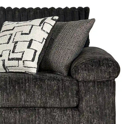 Ensemble canapé, causeuse et fauteuil câlin en velours côtelé à grosses côtes Nason de Roundhill Furniture