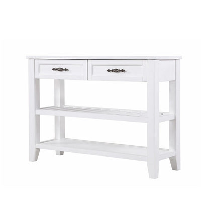 Table console de 42 po avec tiroirs et étagères à niveaux