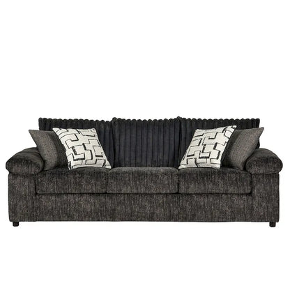 Ensemble canapé, causeuse et fauteuil câlin en velours côtelé à grosses côtes Nason de Roundhill Furniture